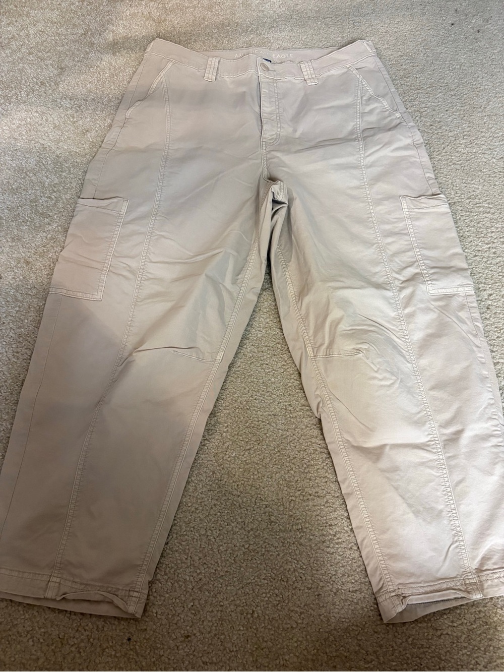 American Eagle Outfitters Light Beige Capris - Women's Cargo Style